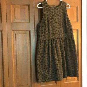 Loft Size 14 Grey/Black Knee Length Dress